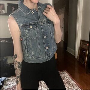 AE Denim Sleeveless Vest XXS NEW